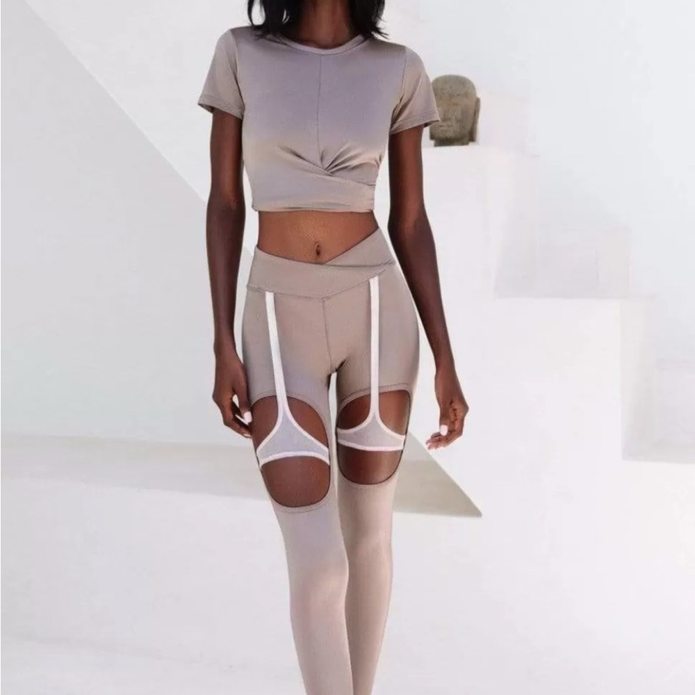 CXIX Confession Garter Leggings - Bronze